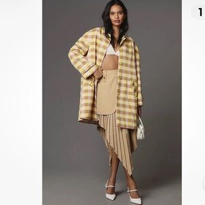 Maeve Yellow Gingham‎ Swing Coat, NWT